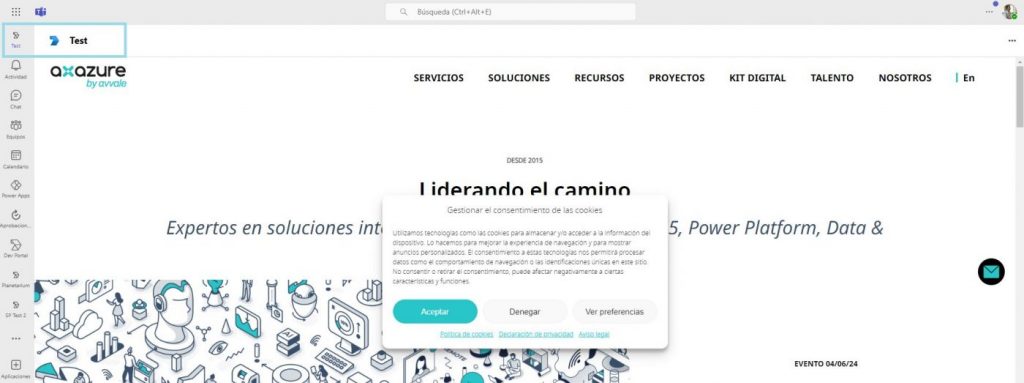 Cómo anclar un sitio web en Teams para todos los usuarios (II) Axazure